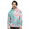 Mixed Red and Turquoise Marble Men's Hoodie-grizzshop