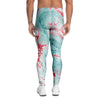 Mixed Red and Turquoise Marble Men's Leggings-grizzshop