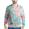 Mixed Red and Turquoise Marble Men's Sweatshirt-grizzshop