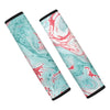 Mixed Red and Turquoise Marble Seat Belt Cover-grizzshop