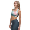 Mixed Red and Turquoise Marble Sports Bra-grizzshop