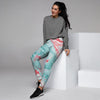 Mixed Red and Turquoise Marble Women's Joggers-grizzshop