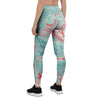 Mixed Red and Turquoise Marble Women's Leggings-grizzshop