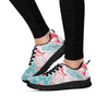 Mixed Red and Turquoise Marble Women's Sneakers-grizzshop