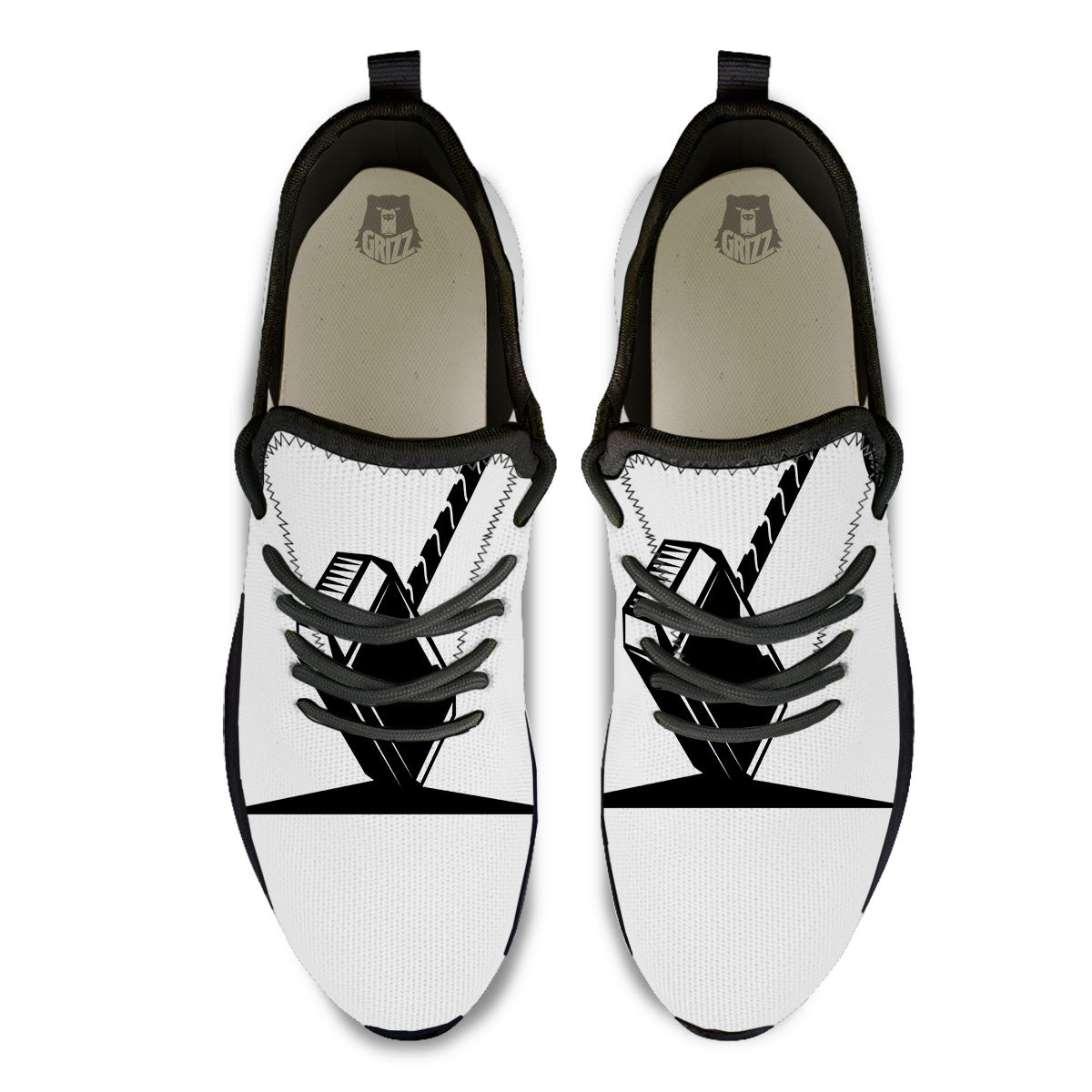 Mjolnir Hammer Of Thor Print Black Athletic Shoes-grizzshop