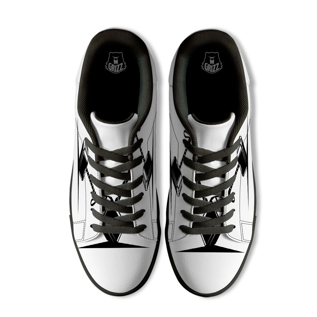 Mjolnir Hammer Of Thor Print Black Low Top Sneakers-grizzshop