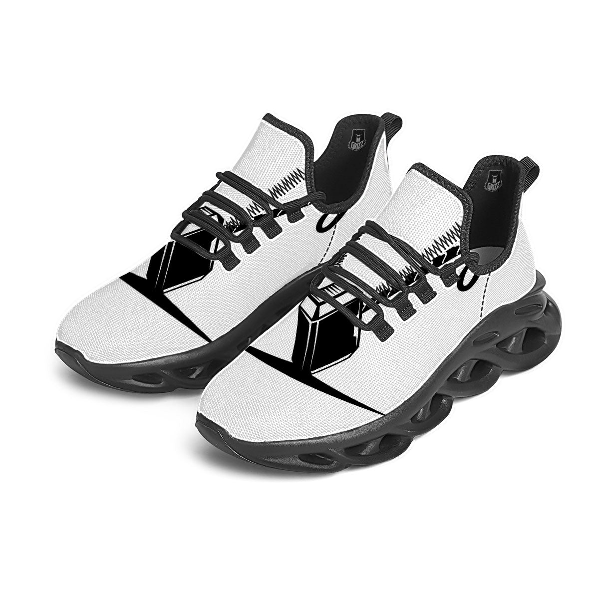 Mjolnir Hammer Of Thor Print Black Running Shoes-grizzshop