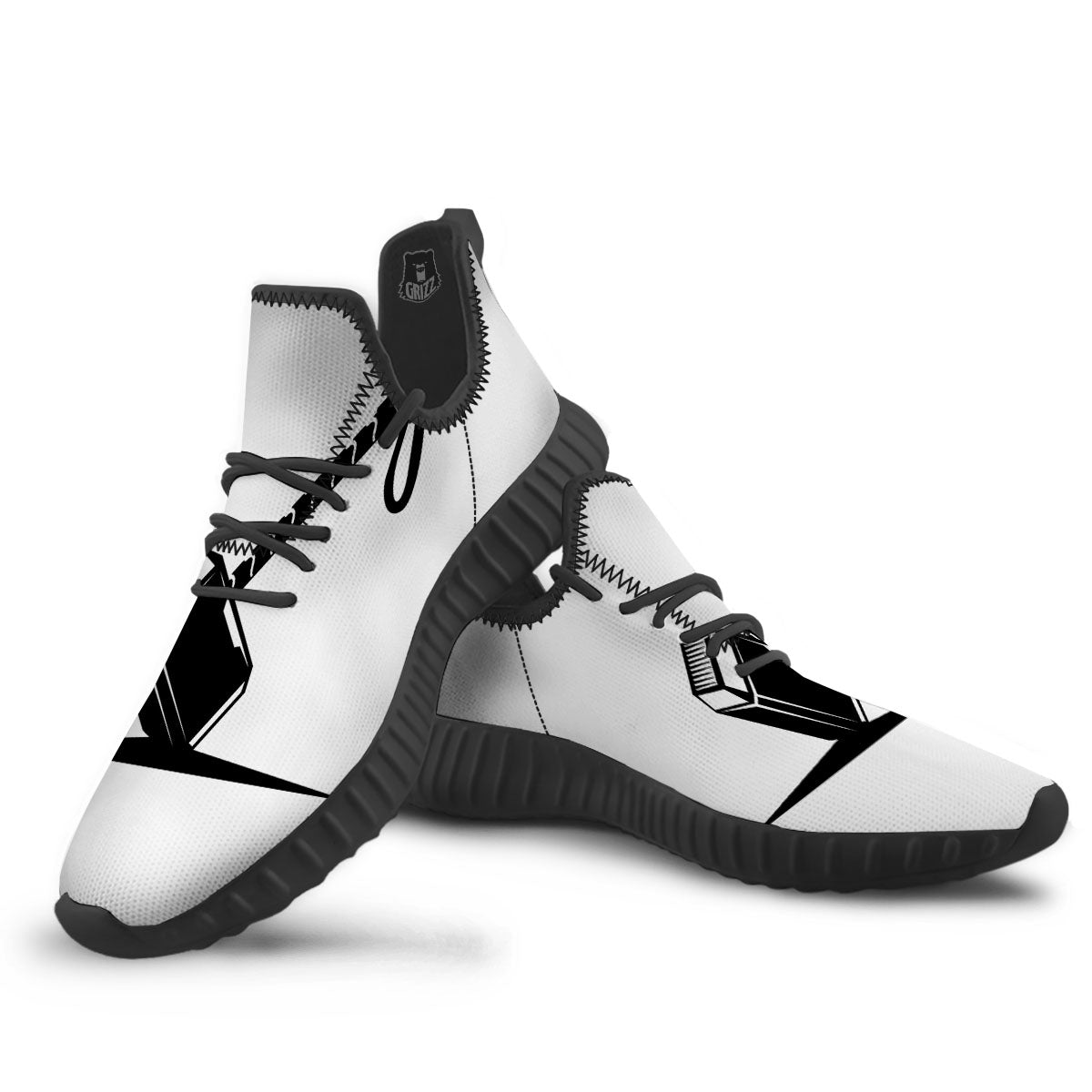 Mjolnir Hammer Of Thor Print Black Walking Shoes-grizzshop
