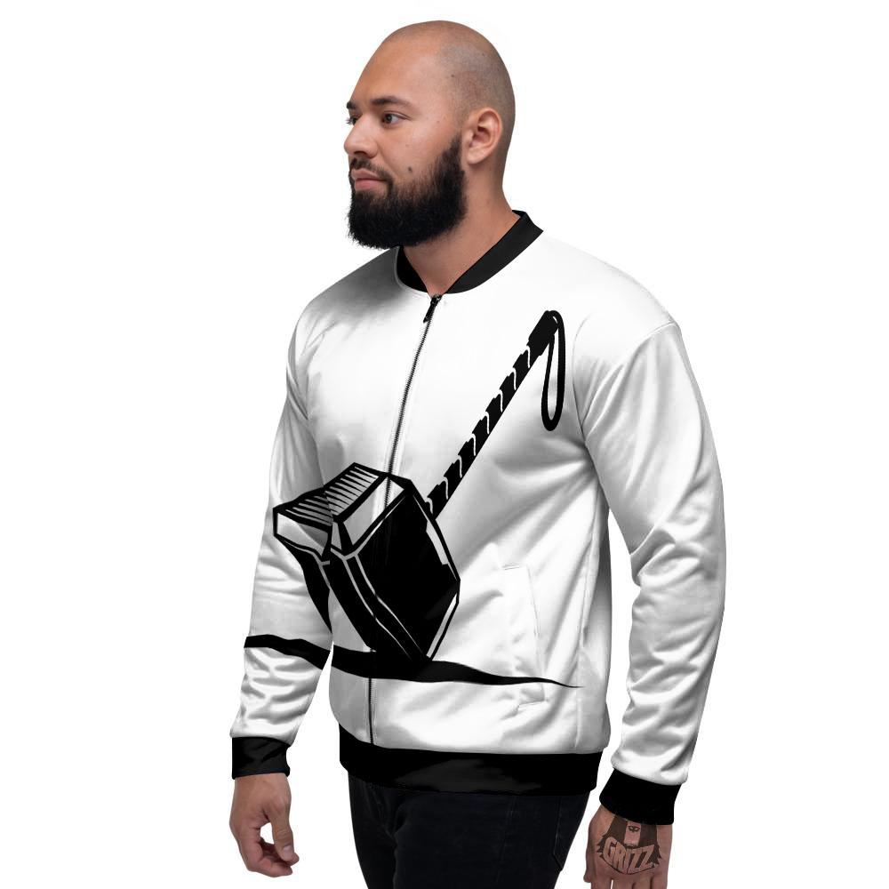 Mjolnir Hammer Of Thor Print Men's Bomber Jacket-grizzshop