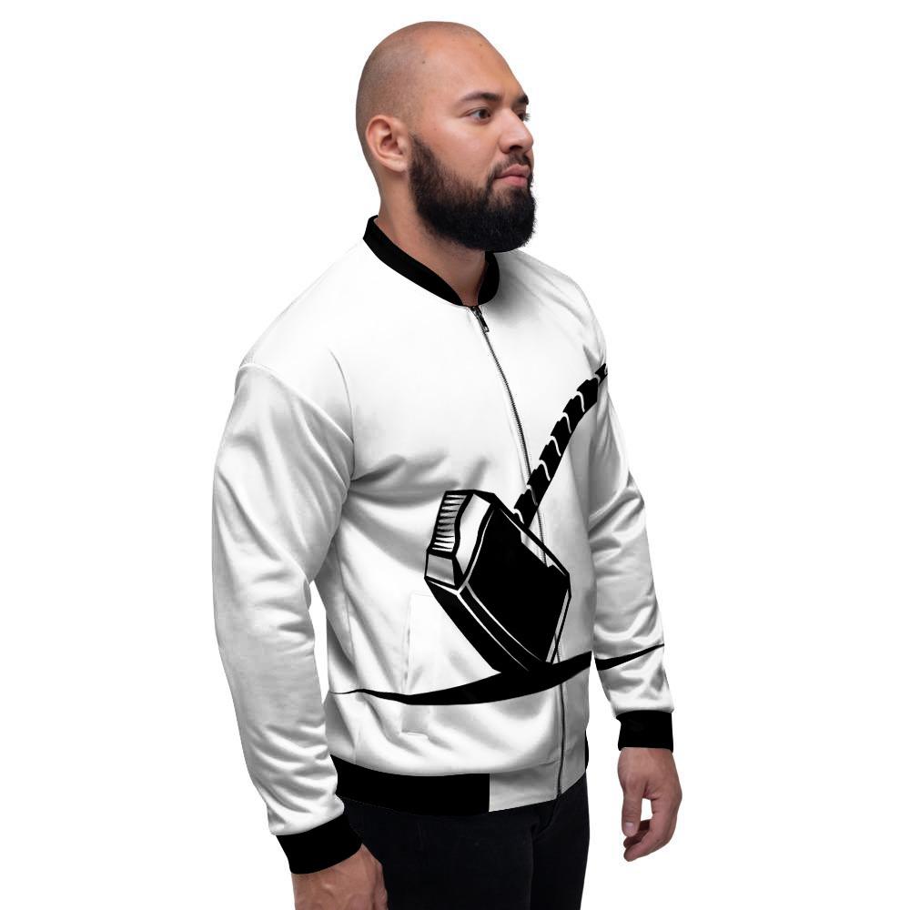 Mjolnir Hammer Of Thor Print Men's Bomber Jacket-grizzshop