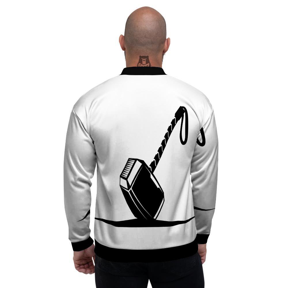 Mjolnir Hammer Of Thor Print Men's Bomber Jacket-grizzshop