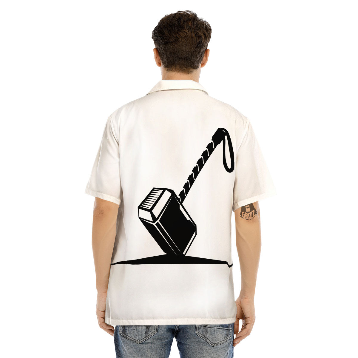Mjolnir Hammer Of Thor Print Men's Hawaiian Shirt-grizzshop