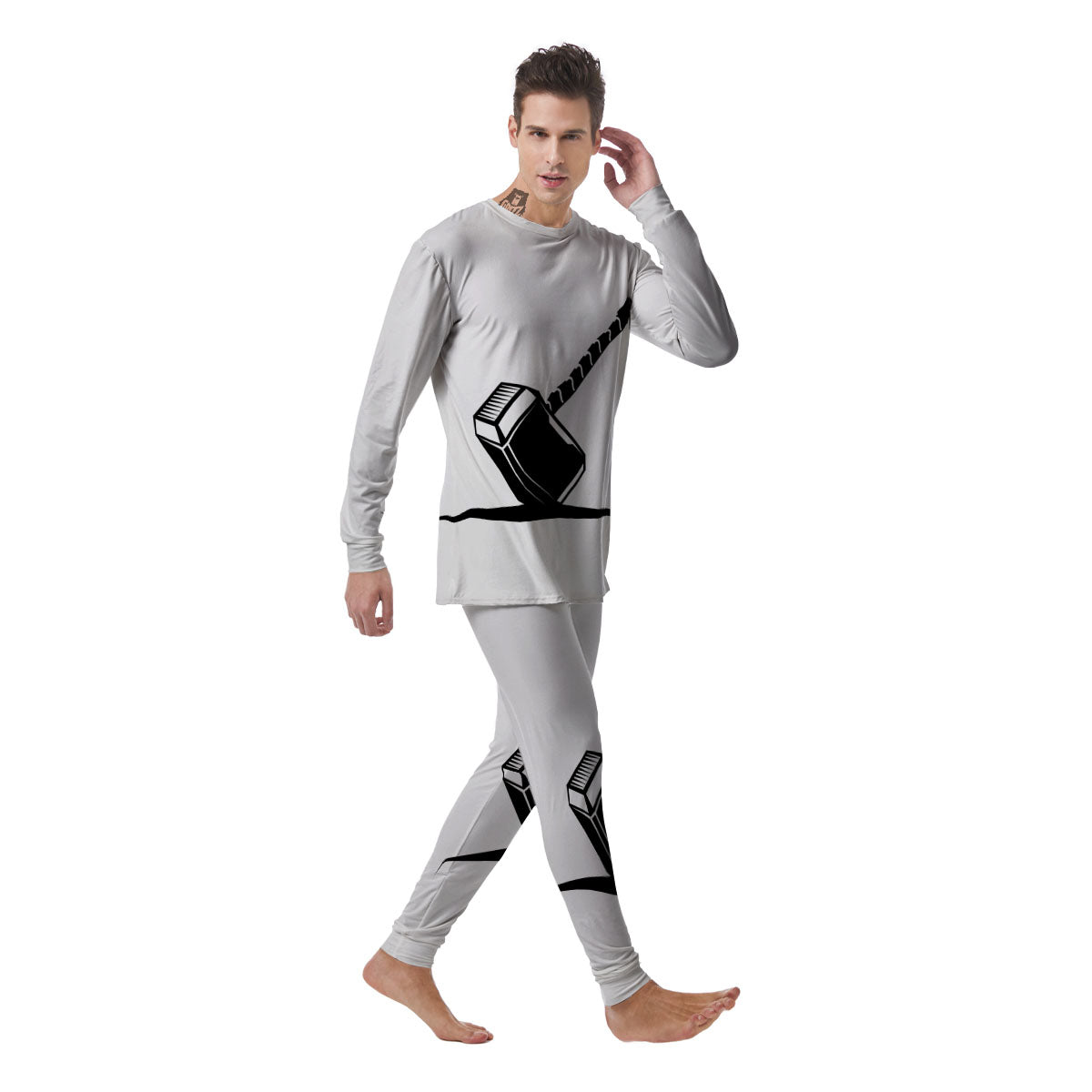 Mjolnir Hammer Of Thor Print Men's Pajamas-grizzshop