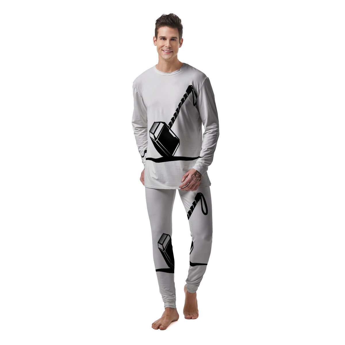 Mjolnir Hammer Of Thor Print Men's Pajamas-grizzshop