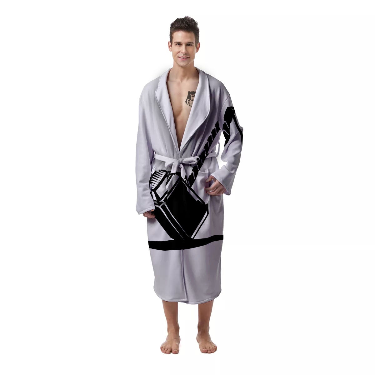Mjolnir Hammer Of Thor Print Men's Robe-grizzshop