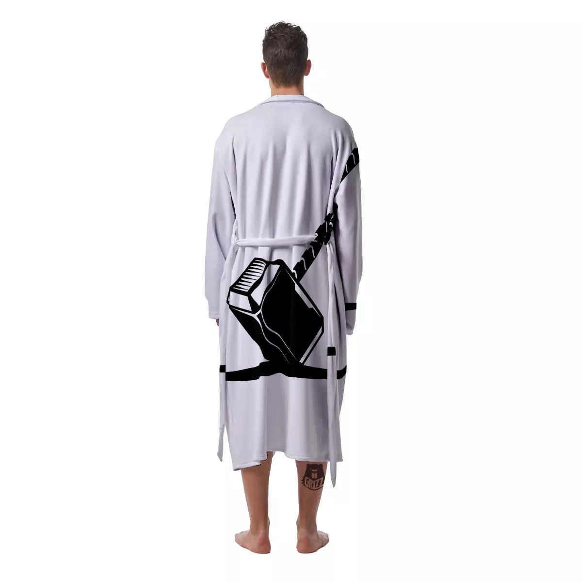 Mjolnir Hammer Of Thor Print Men's Robe-grizzshop