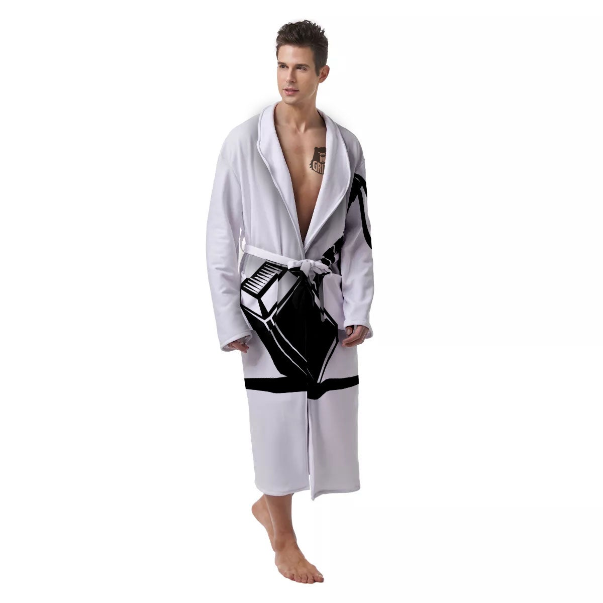 Mjolnir Hammer Of Thor Print Men's Robe-grizzshop