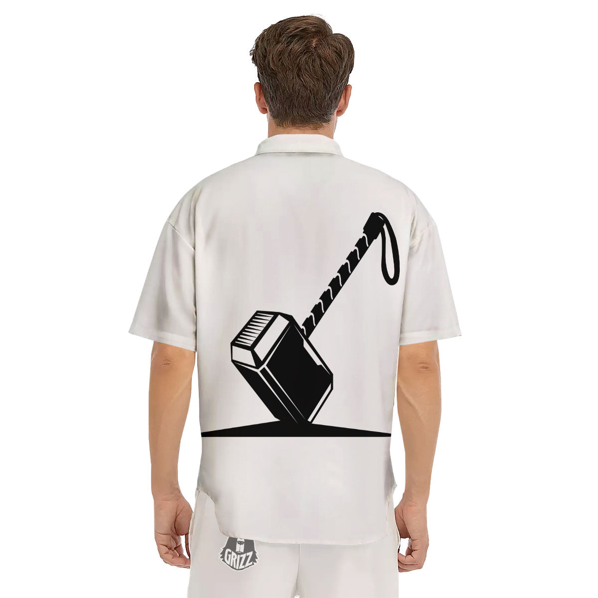 Mjolnir Hammer Of Thor Print Men's Short Sleeve Shirts-grizzshop