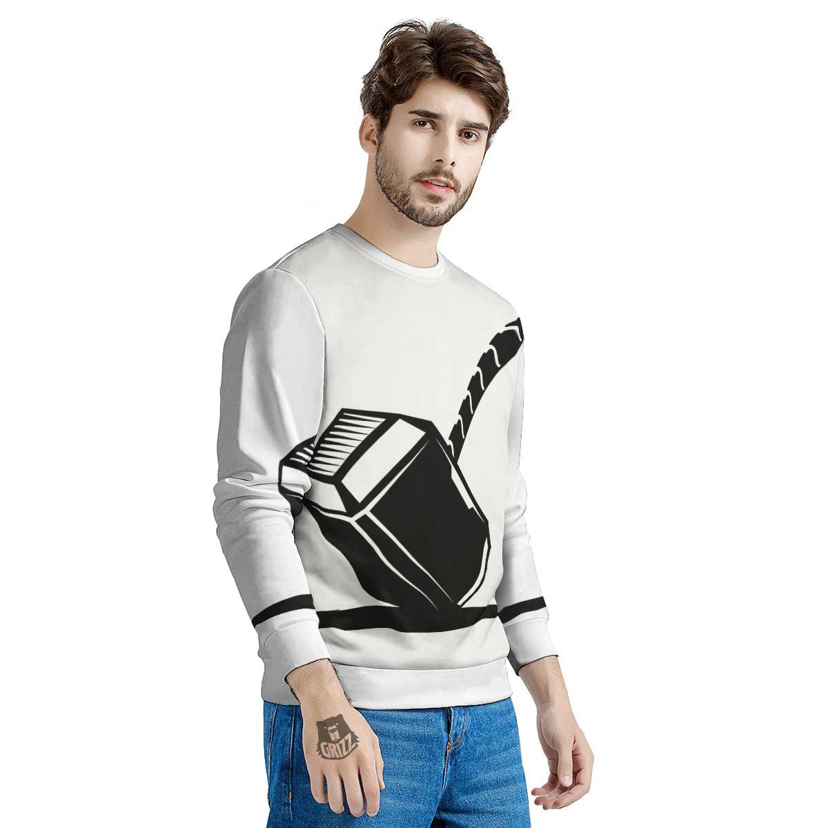 Mjolnir Hammer Of Thor Print Men's Sweatshirt-grizzshop