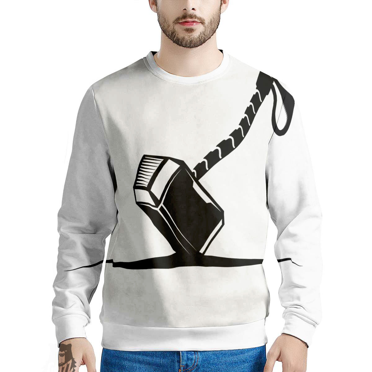 Mjolnir Hammer Of Thor Print Men's Sweatshirt-grizzshop