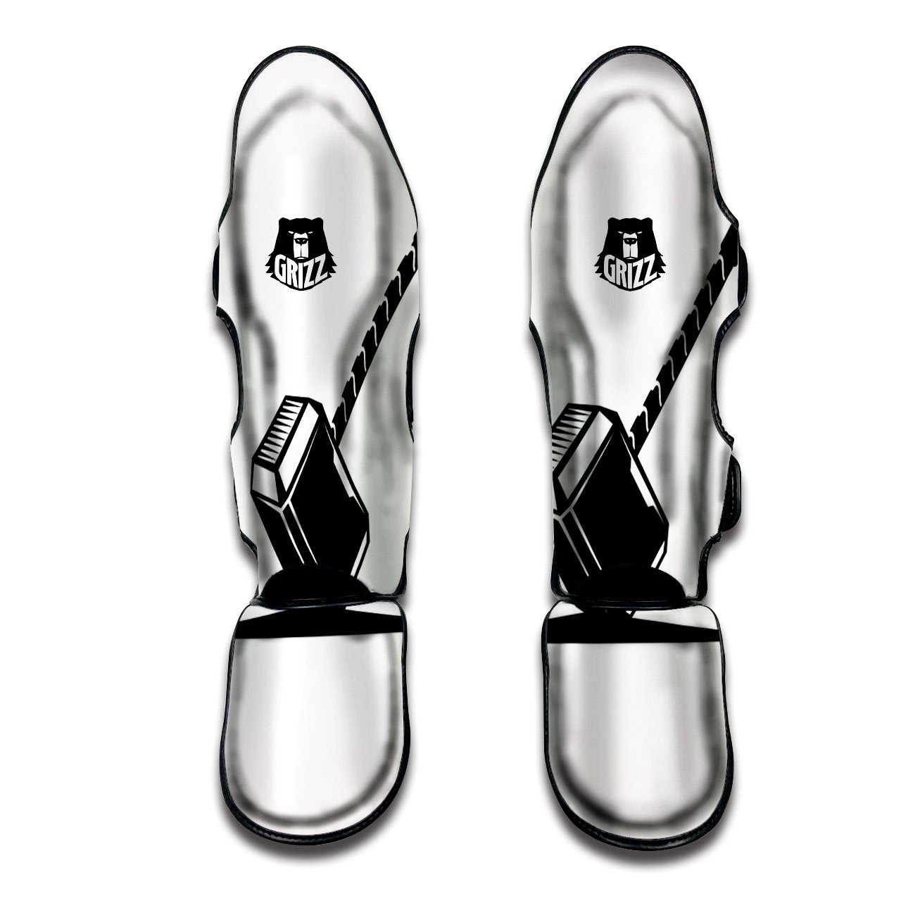Mjolnir Hammer Of Thor Print Muay Thai Shin Guards-grizzshop
