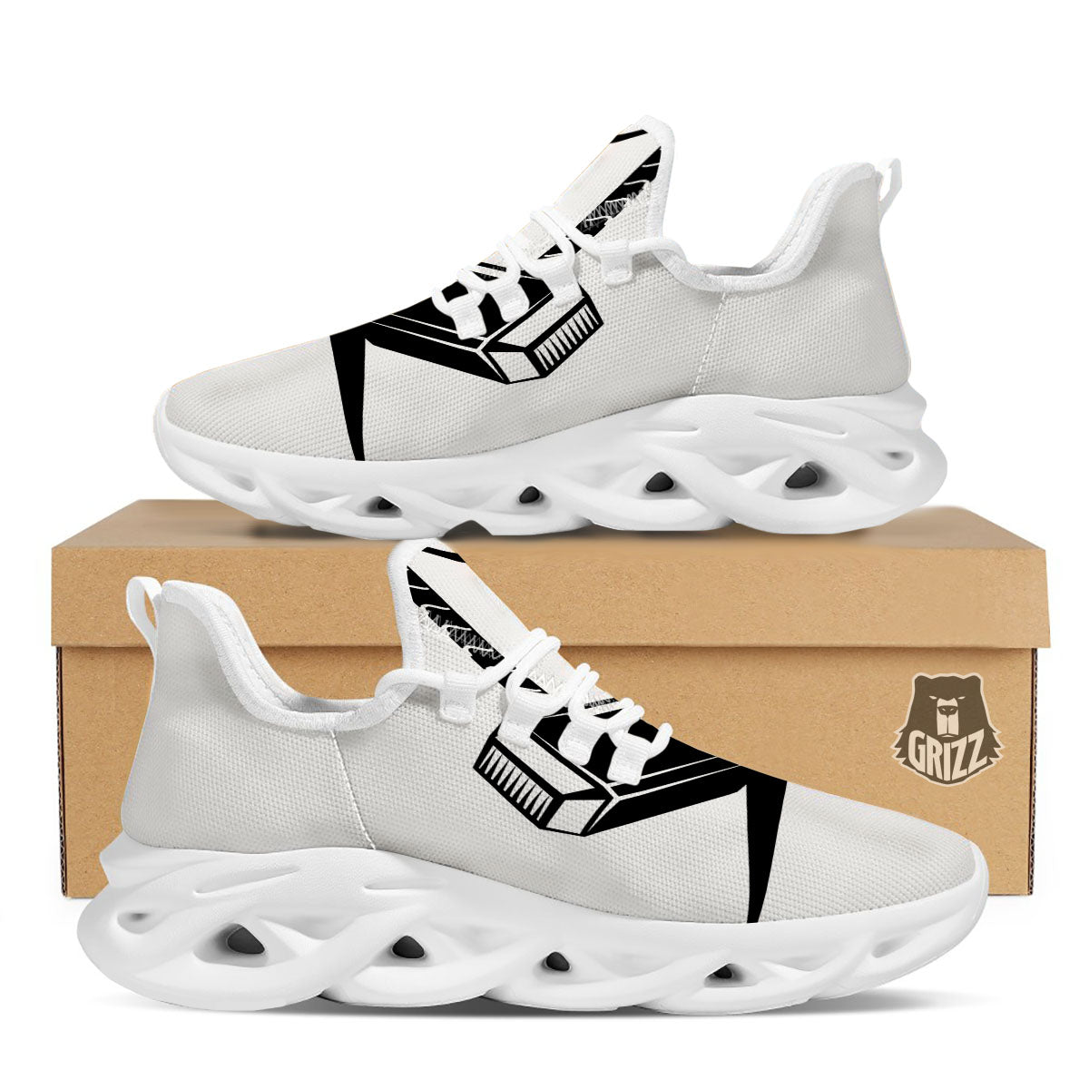 Mjolnir Hammer Of Thor Print White Running Shoes-grizzshop