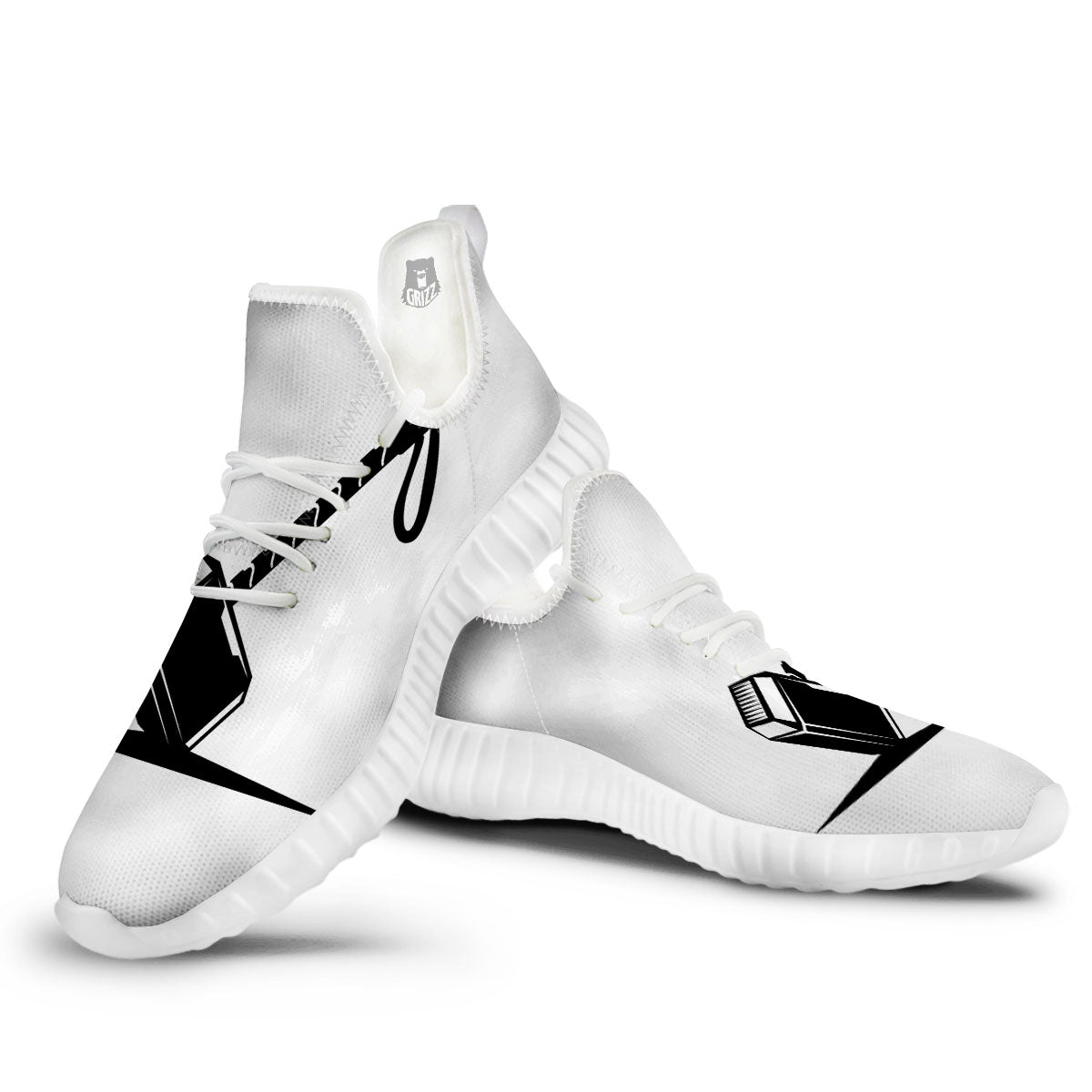 Mjolnir Hammer Of Thor Print White Walking Shoes-grizzshop