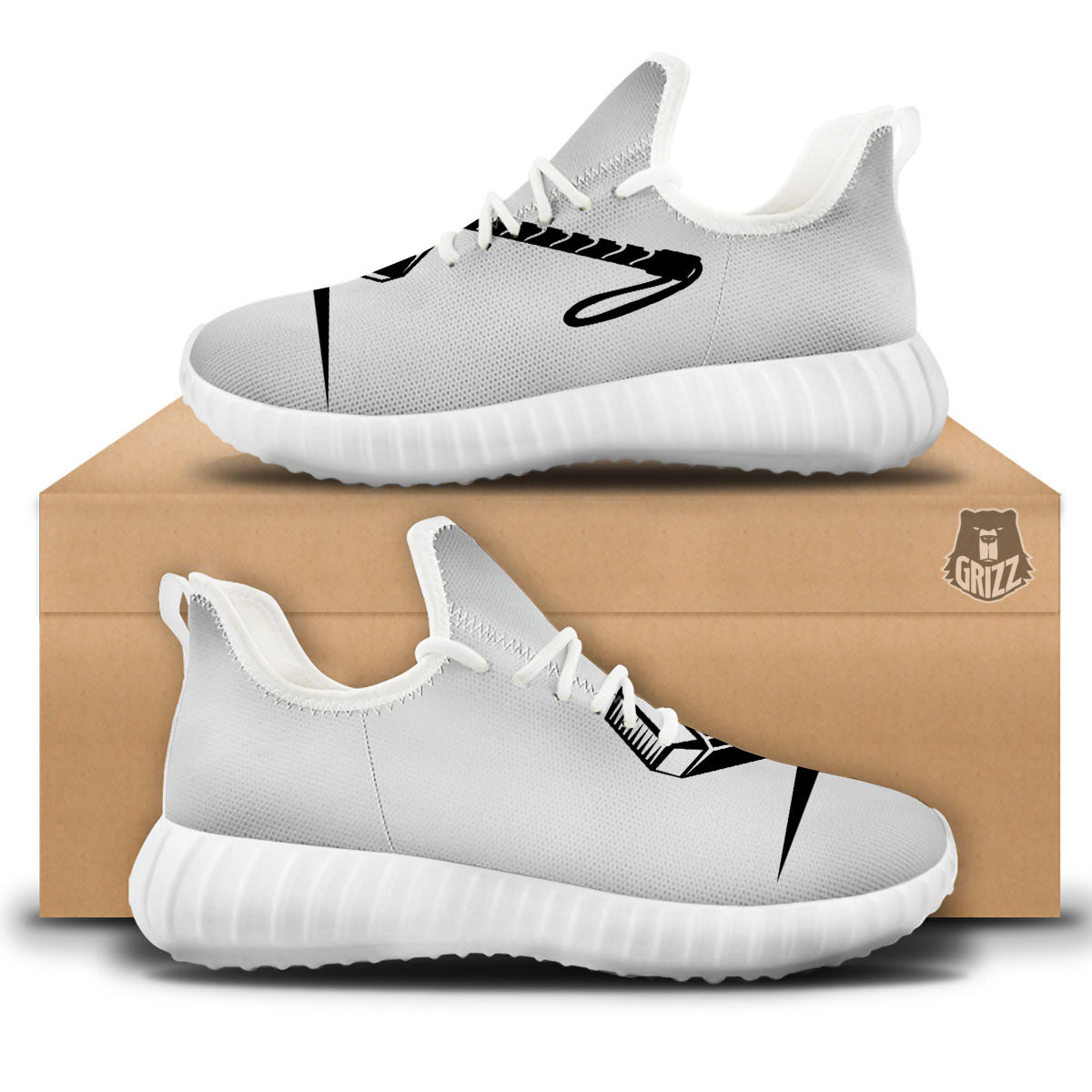 Mjolnir Hammer Of Thor Print White Walking Shoes-grizzshop