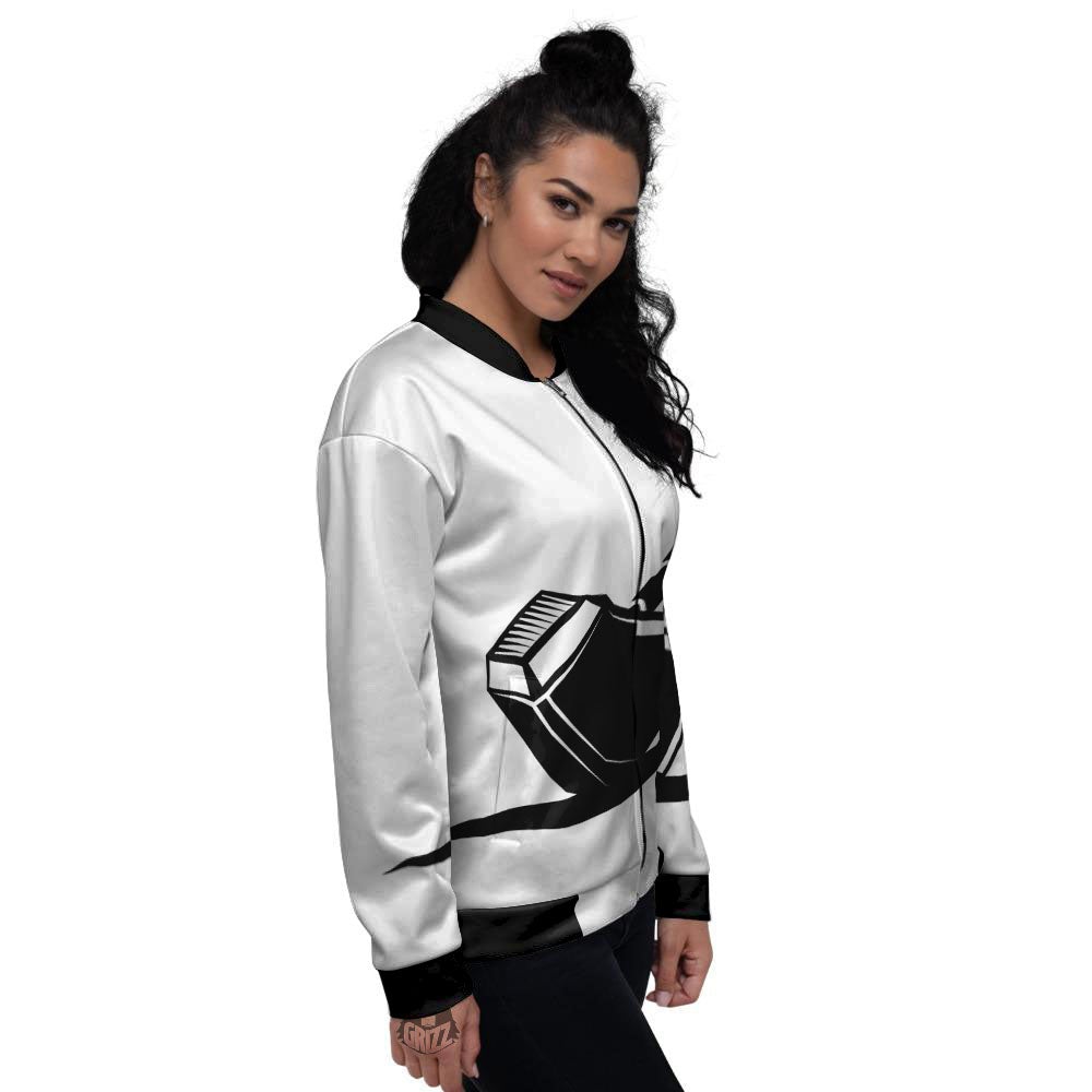 Mjolnir Hammer Of Thor Print Women's Bomber Jacket-grizzshop