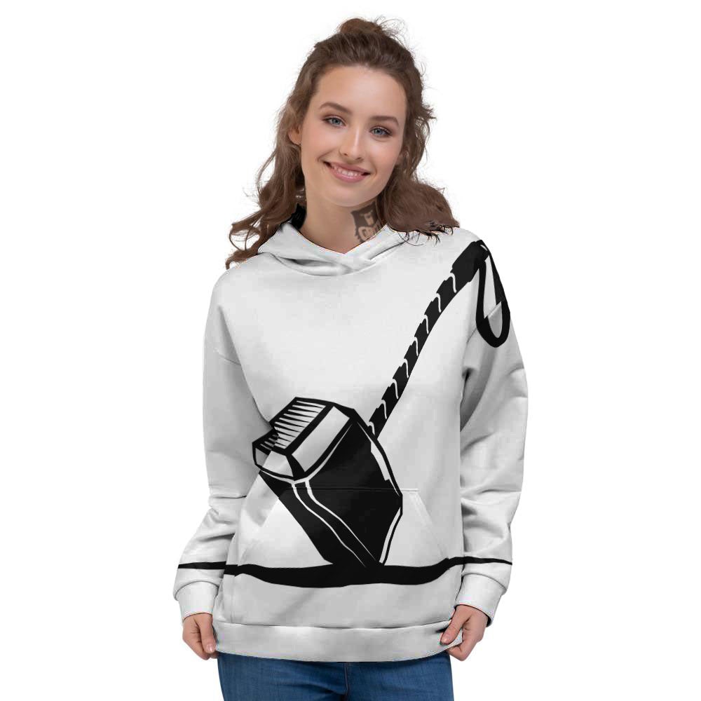 Mjolnir Hammer Of Thor Print Women's Hoodie-grizzshop