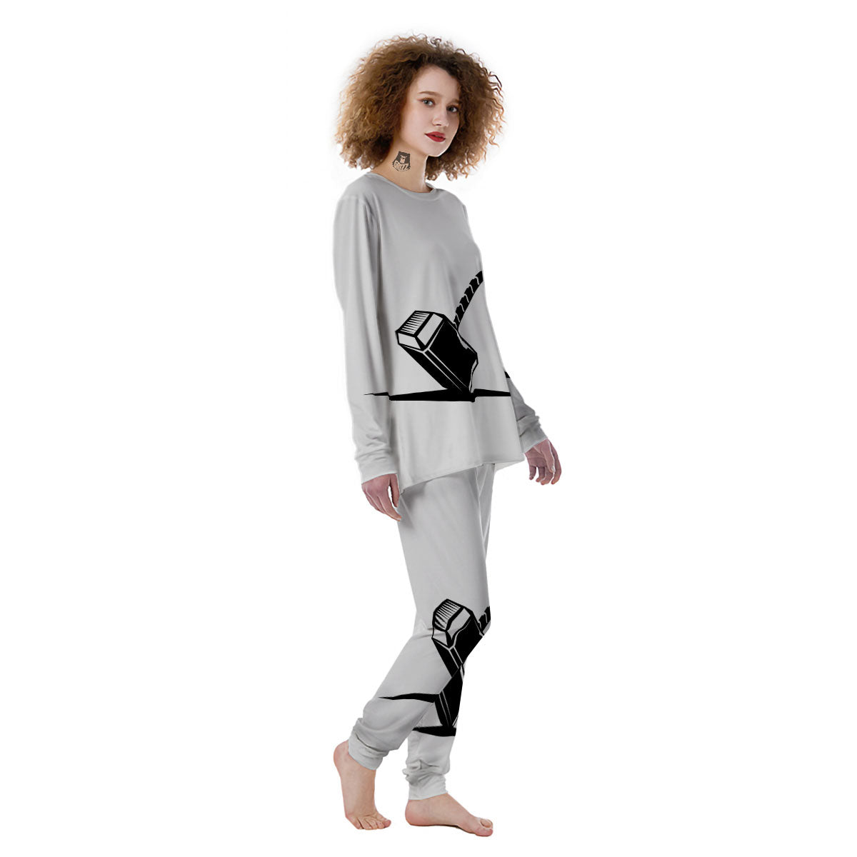 Mjolnir Hammer Of Thor Print Women's Pajamas-grizzshop