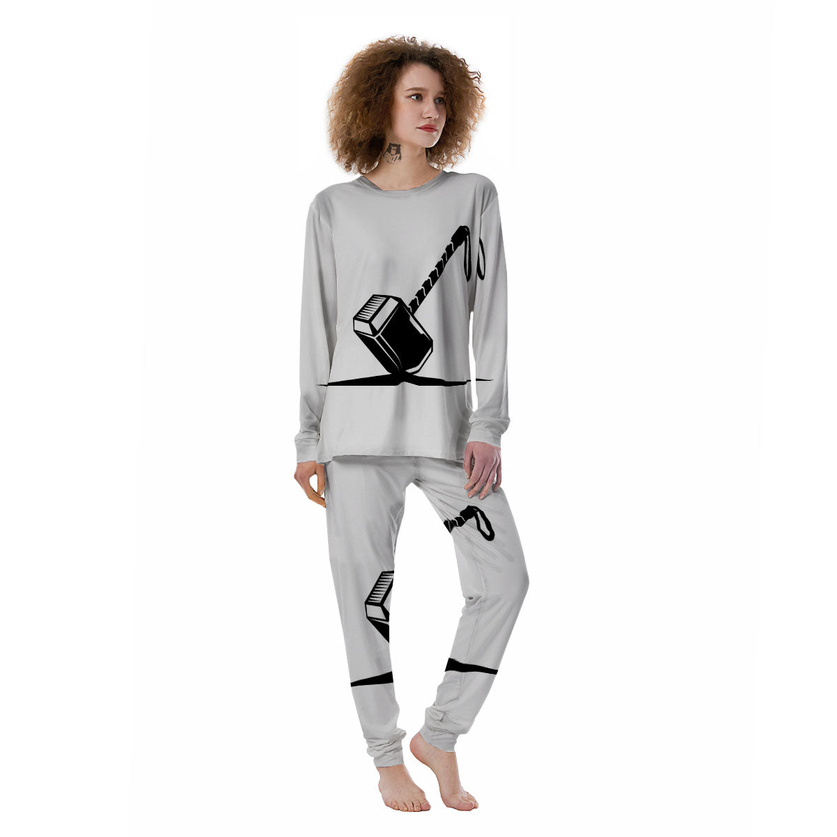 Mjolnir Hammer Of Thor Print Women's Pajamas-grizzshop
