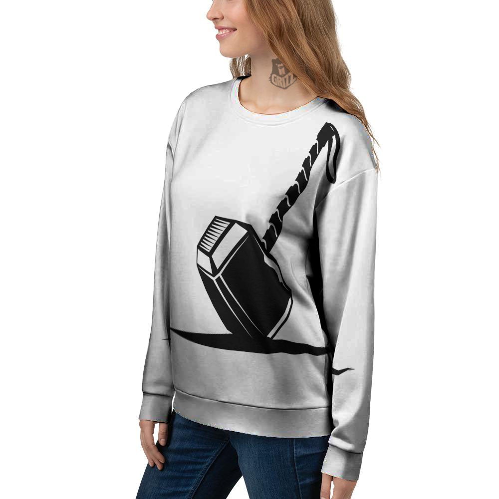 Mjolnir Hammer Of Thor Print Women's Sweatshirt-grizzshop