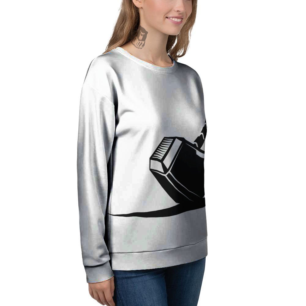 Mjolnir Hammer Of Thor Print Women's Sweatshirt-grizzshop