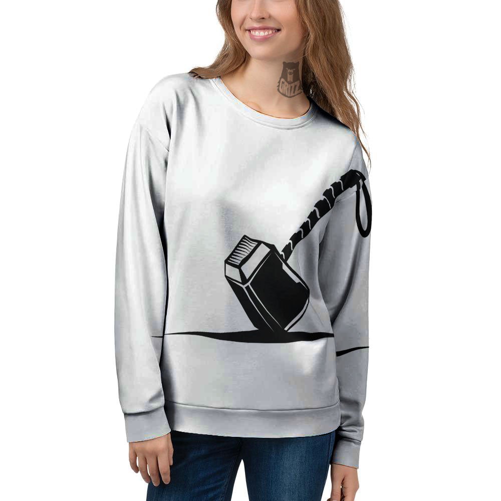 Mjolnir Hammer Of Thor Print Women's Sweatshirt-grizzshop