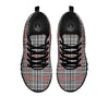 Modern Tartan Plaid White And Black Red Print Black Sneaker-grizzshop