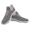 Modern Tartan Plaid White And Black Red Print White Athletic Shoes-grizzshop