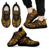Monarch Butterfly Pattern Print Black Sneaker Shoes For Men Women-grizzshop