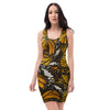 Monarch Butterfly Pattern Print Bodycon Dress-grizzshop