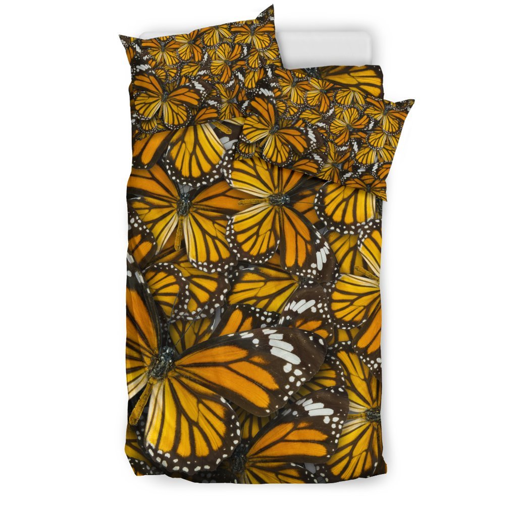 Monarch Butterfly Pattern Print Duvet Cover Bedding Set-grizzshop