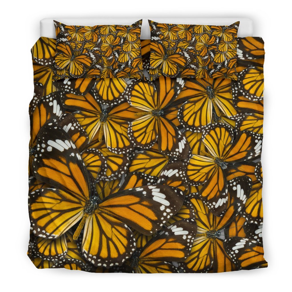 Monarch Butterfly Pattern Print Duvet Cover Bedding Set-grizzshop