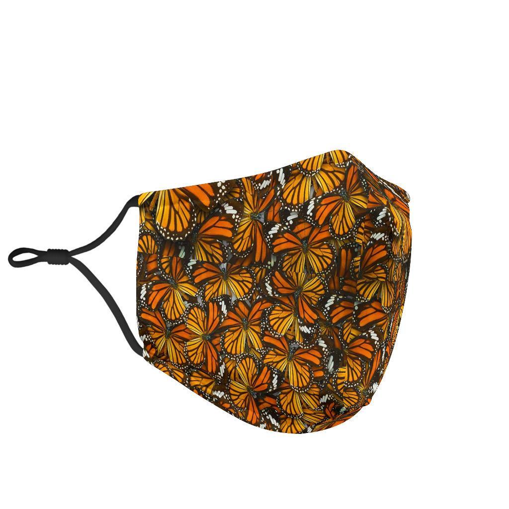 Monarch Butterfly Pattern Print Face Mask-grizzshop