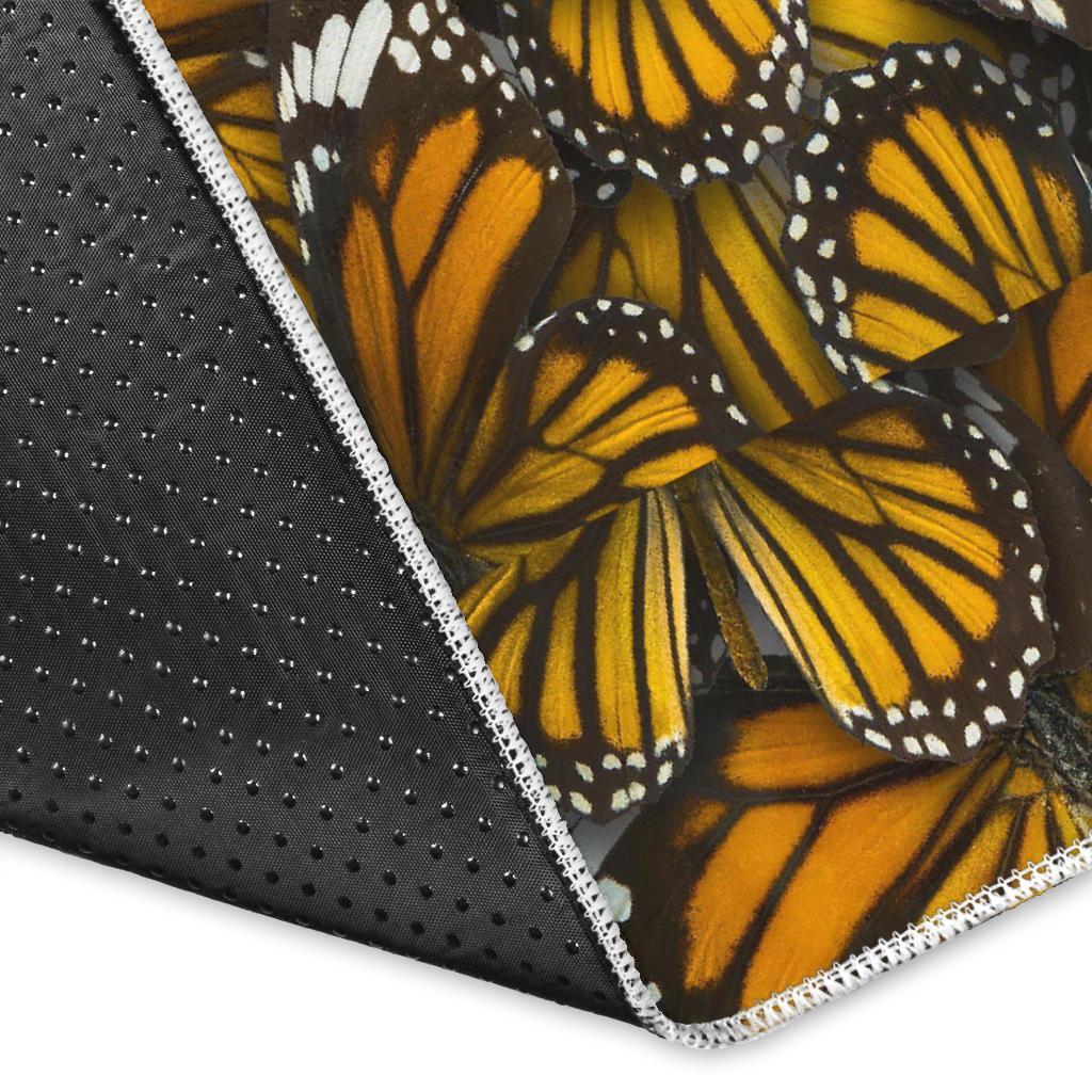 Monarch Butterfly Pattern Print Floor Mat-grizzshop