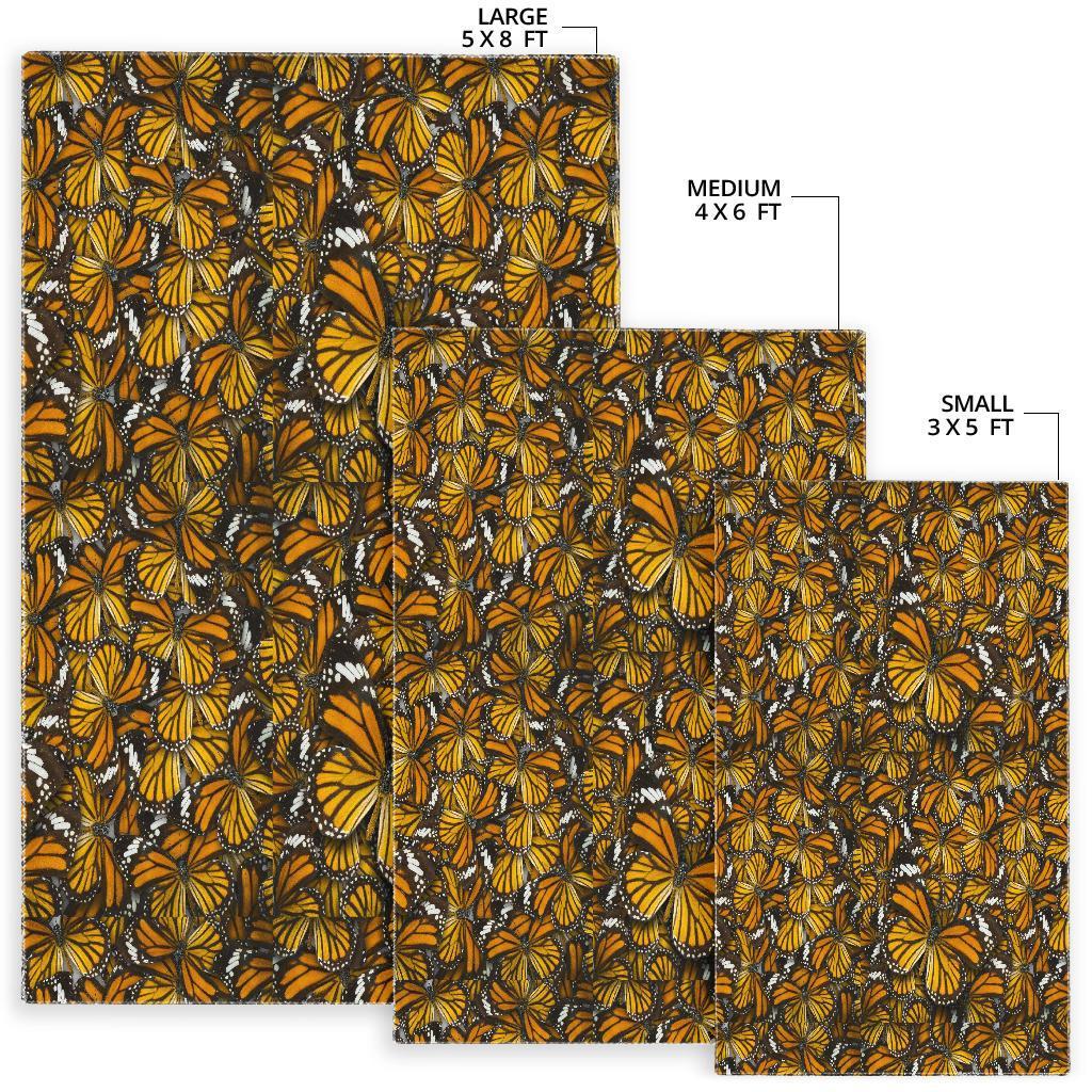 Monarch Butterfly Pattern Print Floor Mat-grizzshop