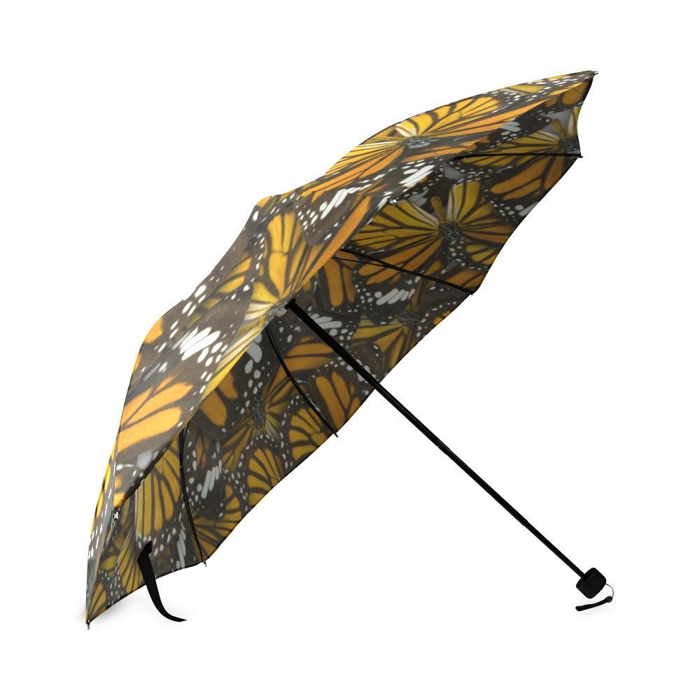 Monarch Butterfly Pattern Print Foldable Umbrella-grizzshop