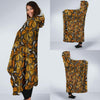 Monarch Butterfly Pattern Print Hooded Blanket-grizzshop