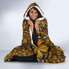 Monarch Butterfly Pattern Print Hooded Blanket-grizzshop