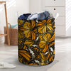 Monarch Butterfly Pattern Print Laundry Basket-grizzshop