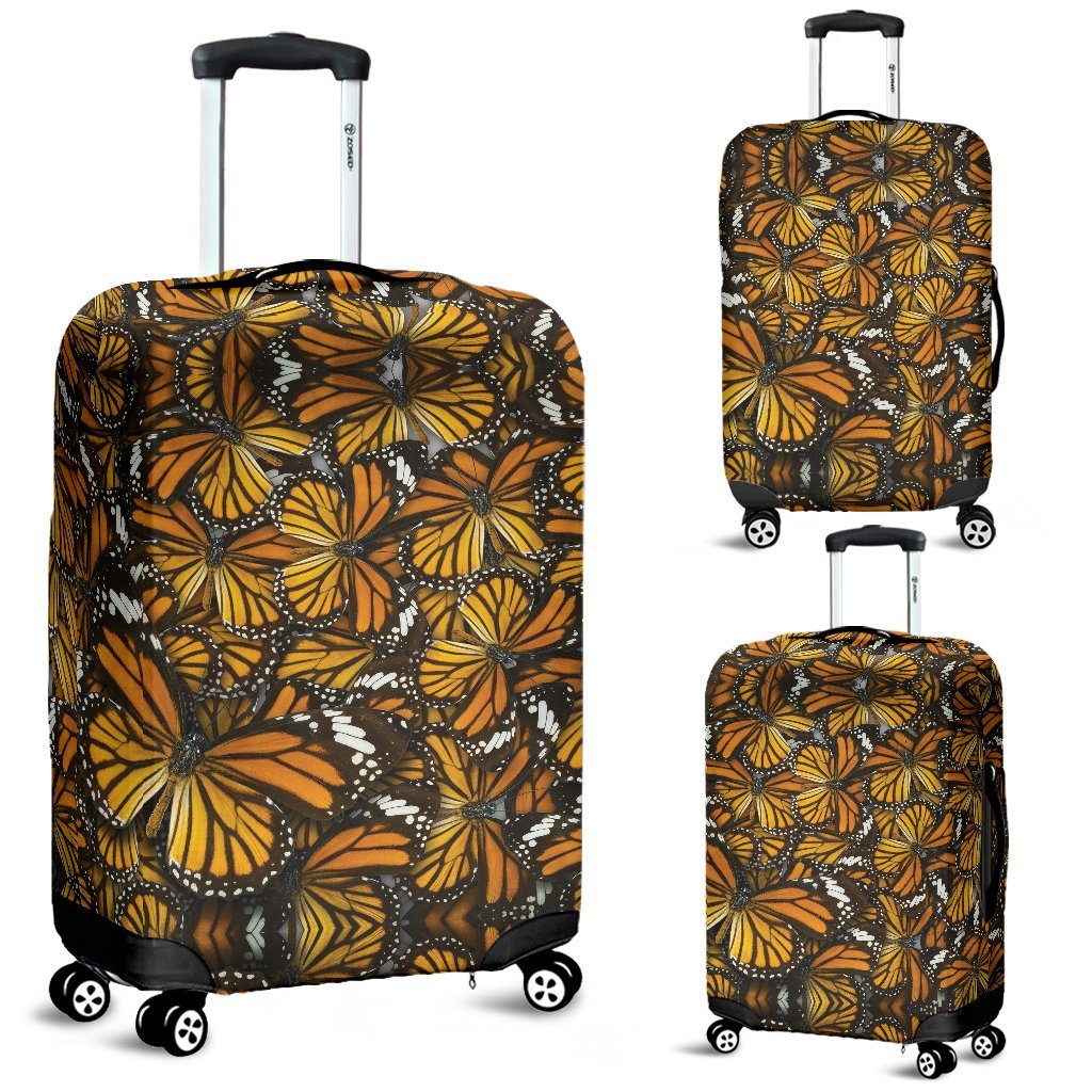 Monarch Butterfly Pattern Print Luggage Cover Protector-grizzshop