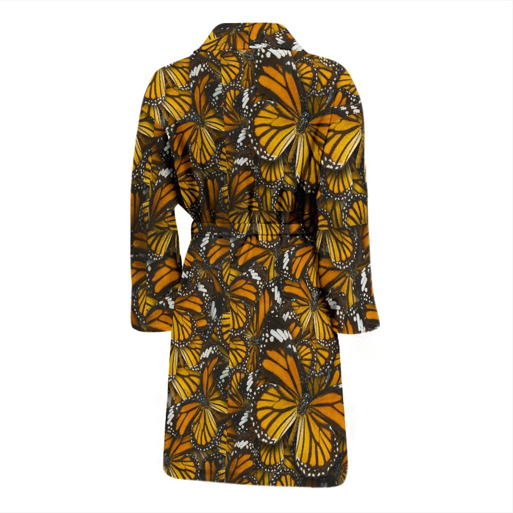 Monarch Butterfly Pattern Print Men Long Robe-grizzshop